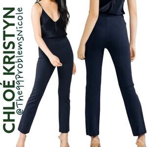 Chloe Kristyn Brennan Straight Leg Ponte Pants in Navy